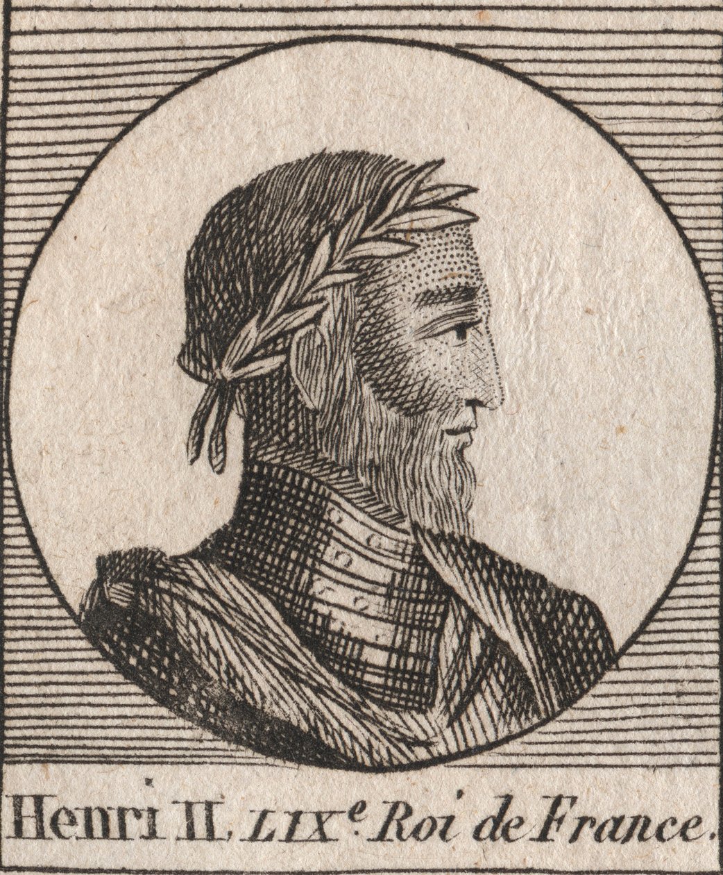 Portrait de Henri II (1519-1559), roi de France - gravure de « Instruction sur l