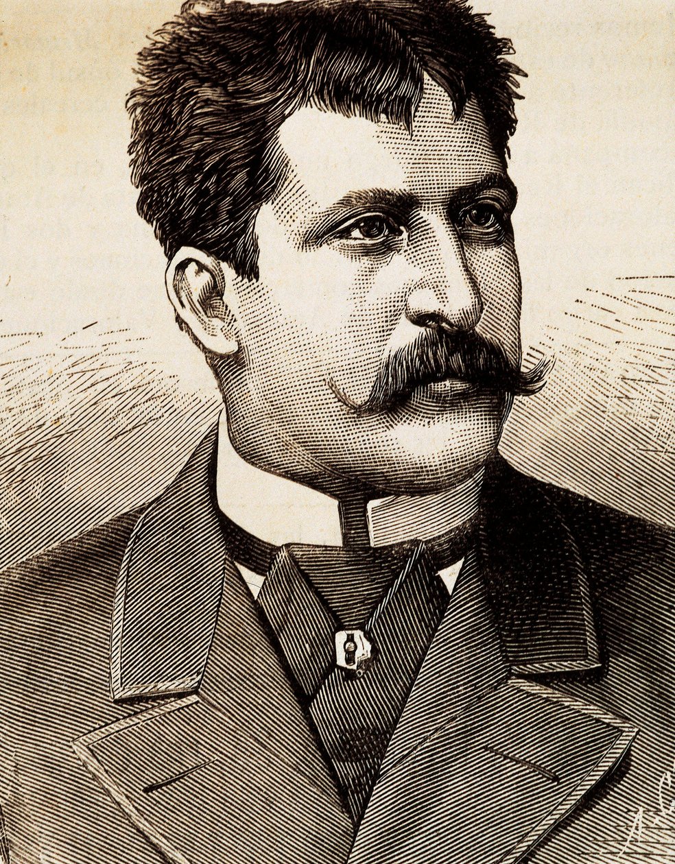 Portrait du chanteur lyrique italien Mattia Battistini (1857-1928). Gravure du 19e siècle - Unknown artist