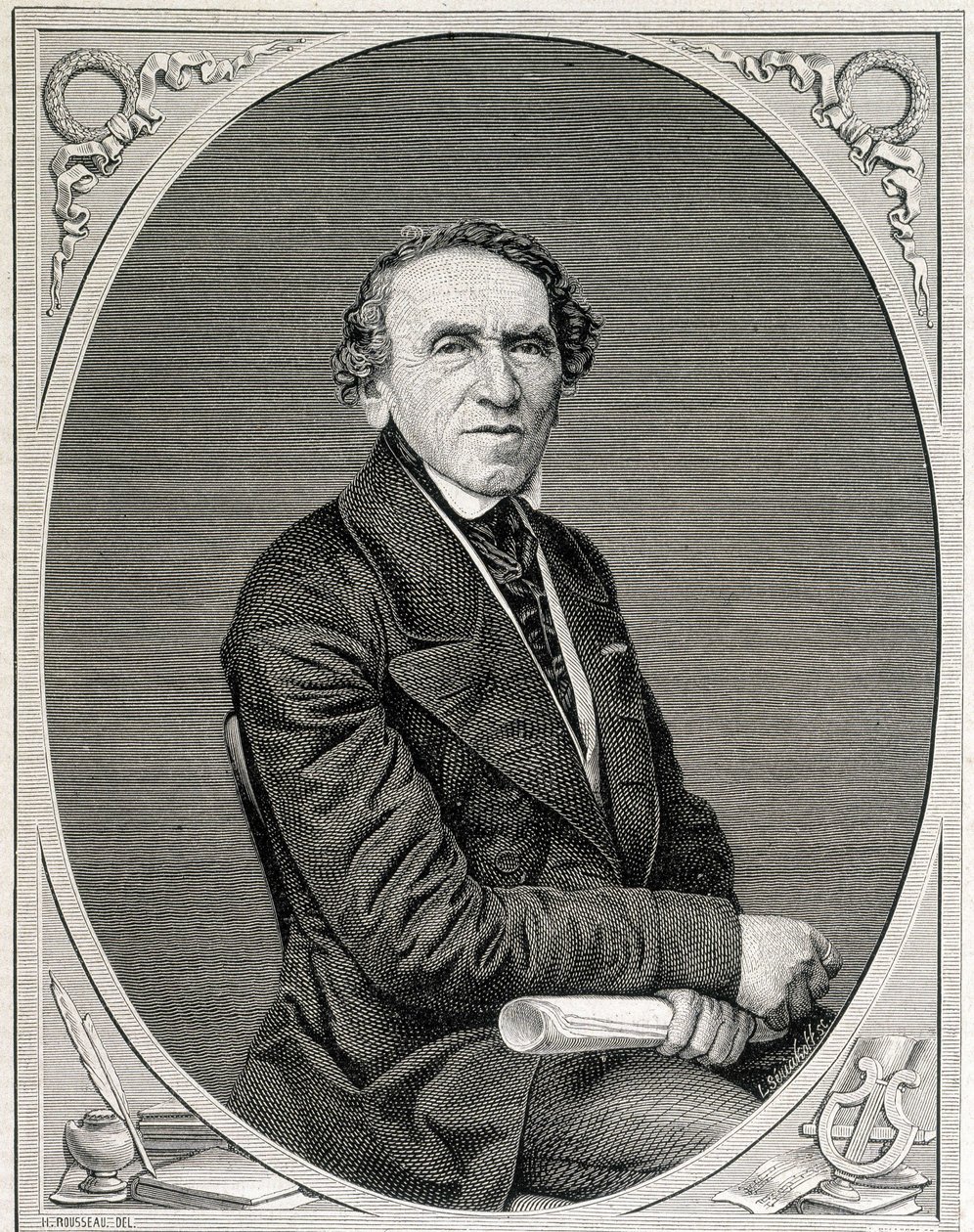 Portrait de Jakob Liebmann Beer, dit Giacomo Meyerbeer (1791 - 1864), compositeur allemand. Gravure 19e siècle - Unknown artist