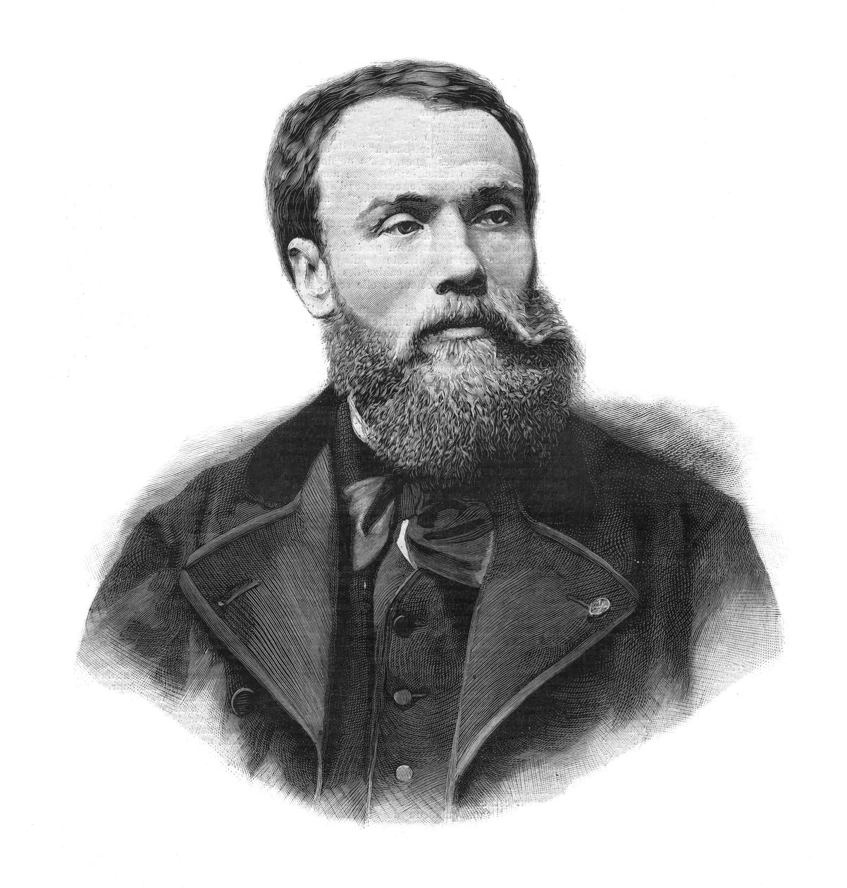 Portrait de Jean-Paul Laurens (1838-1921) peintre et sculpteur français - Gravure de 1891 - Unknown artist