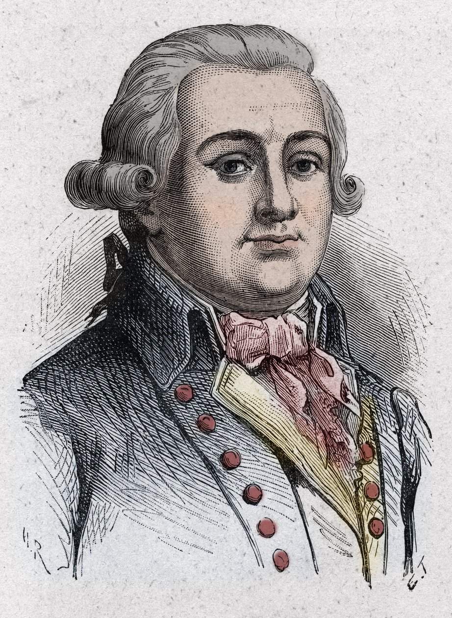 Portrait de Jean-François Delacroix, dit Lacroix, homme politique français (1754-1794). Gravure de 1889. - Unknown artist