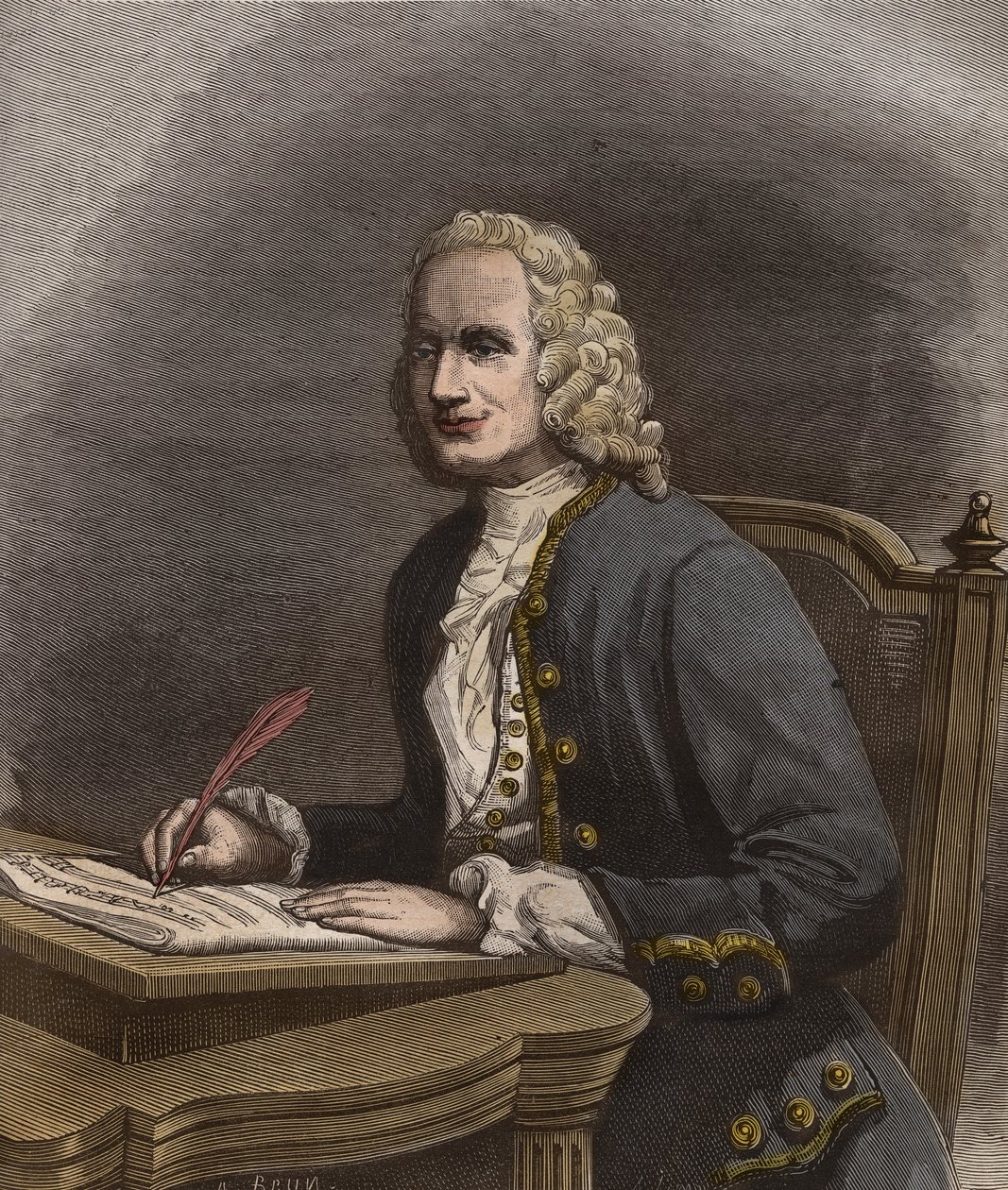 Portrait de Jean Philippe Rameau (1683-1764) - Portrait de Jean-Philippe (Jean Philippe) Rameau (1683-1764), compositeur français - gravure dans « La musique populaire » journal hebdomadaire illustré - 1882 - Unknown artist