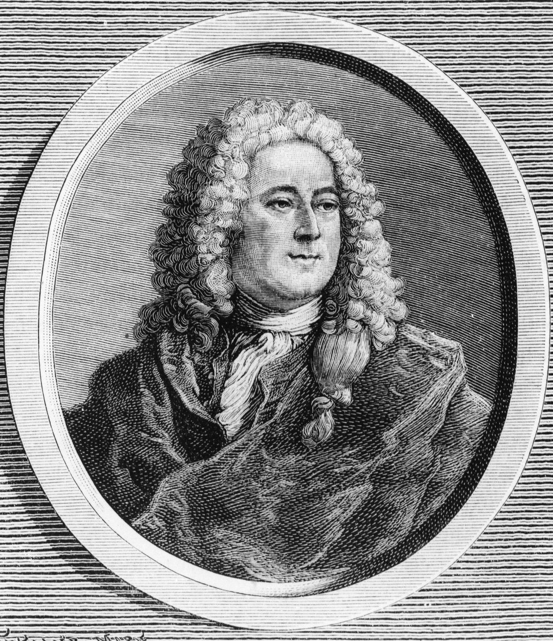 Portrait de John Law (1671 - 1729), financier écossais qui a causé la faillite en 1720 (Événement de la Rue Quincampoix) - dans « La France juive » par Édouard Drumont - Unknown artist