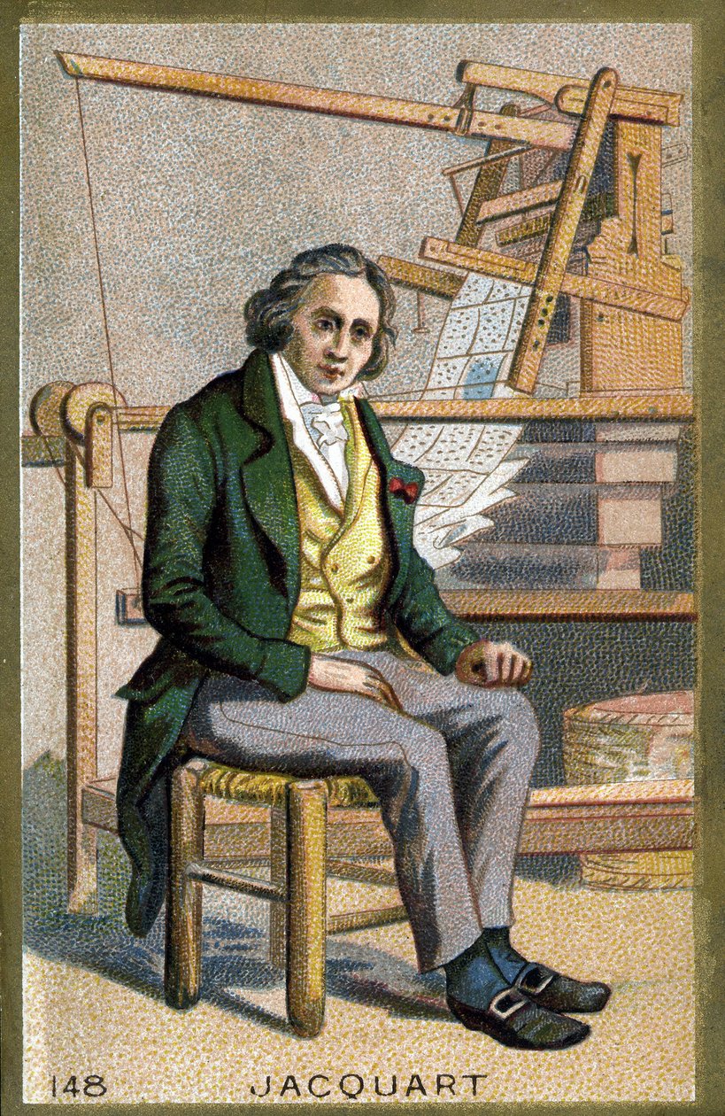 Portrait de Joseph Marie Jacquard (1752-1834), mécanicien français inventeur du métier à tisser. Chromolithographie de la fin du 19e siècle - Unknown artist