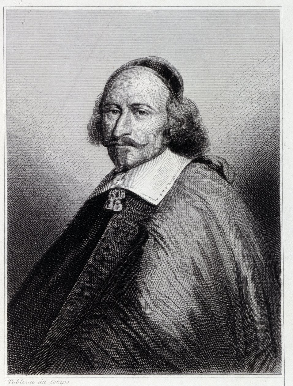 Portrait de Jules Mazarin (Giulio Raimondo Mazzarino ou Mazarino) (1602-1661), Cardinal et homme politique français - dans “Histoire des Français” par Lavallée, gravure - Unknown artist