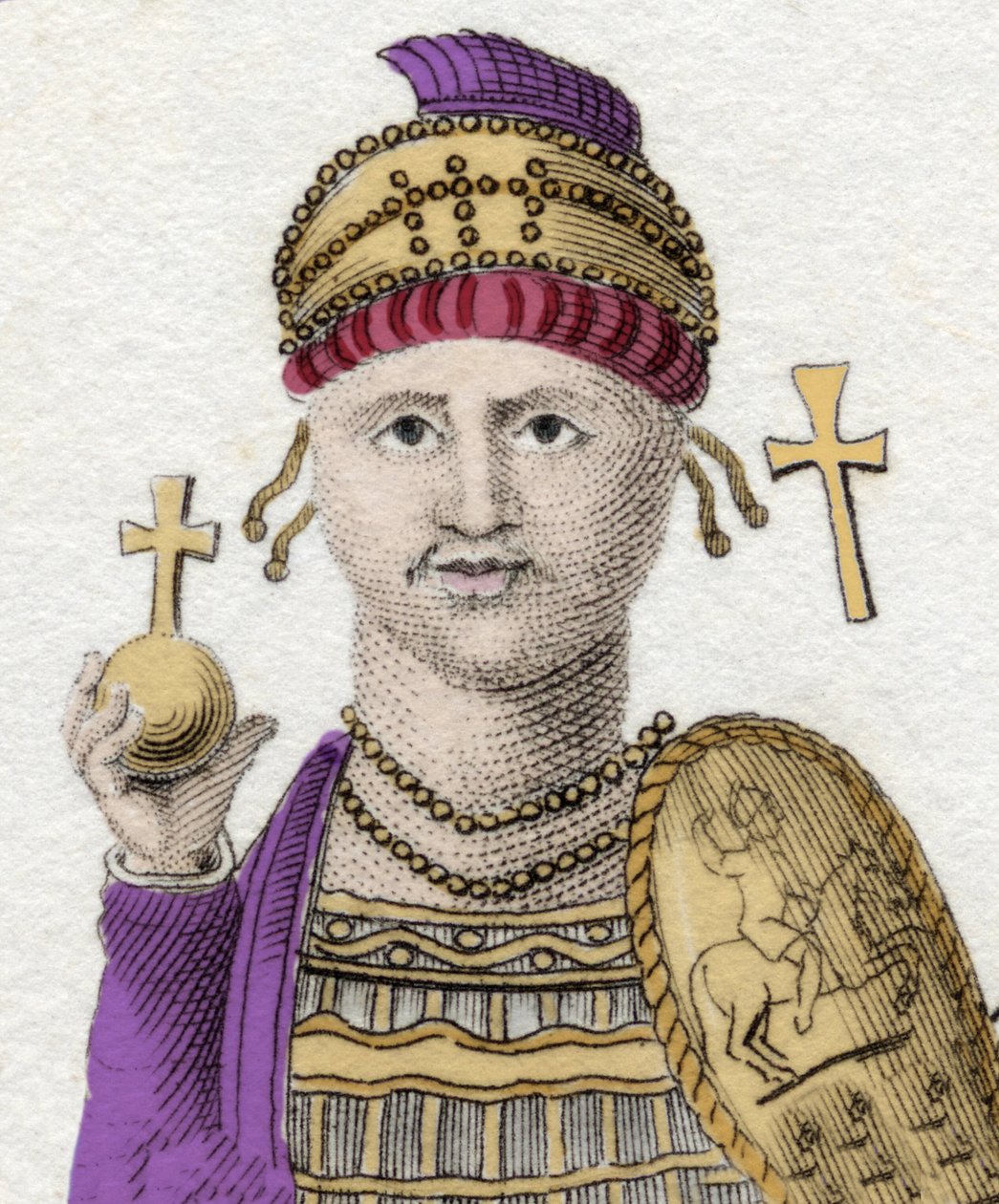 Portrait de Justinien Ier (Le Grand) (Flavius Petrus Sabbatius Justinianus). 482-565. Empereur romain d