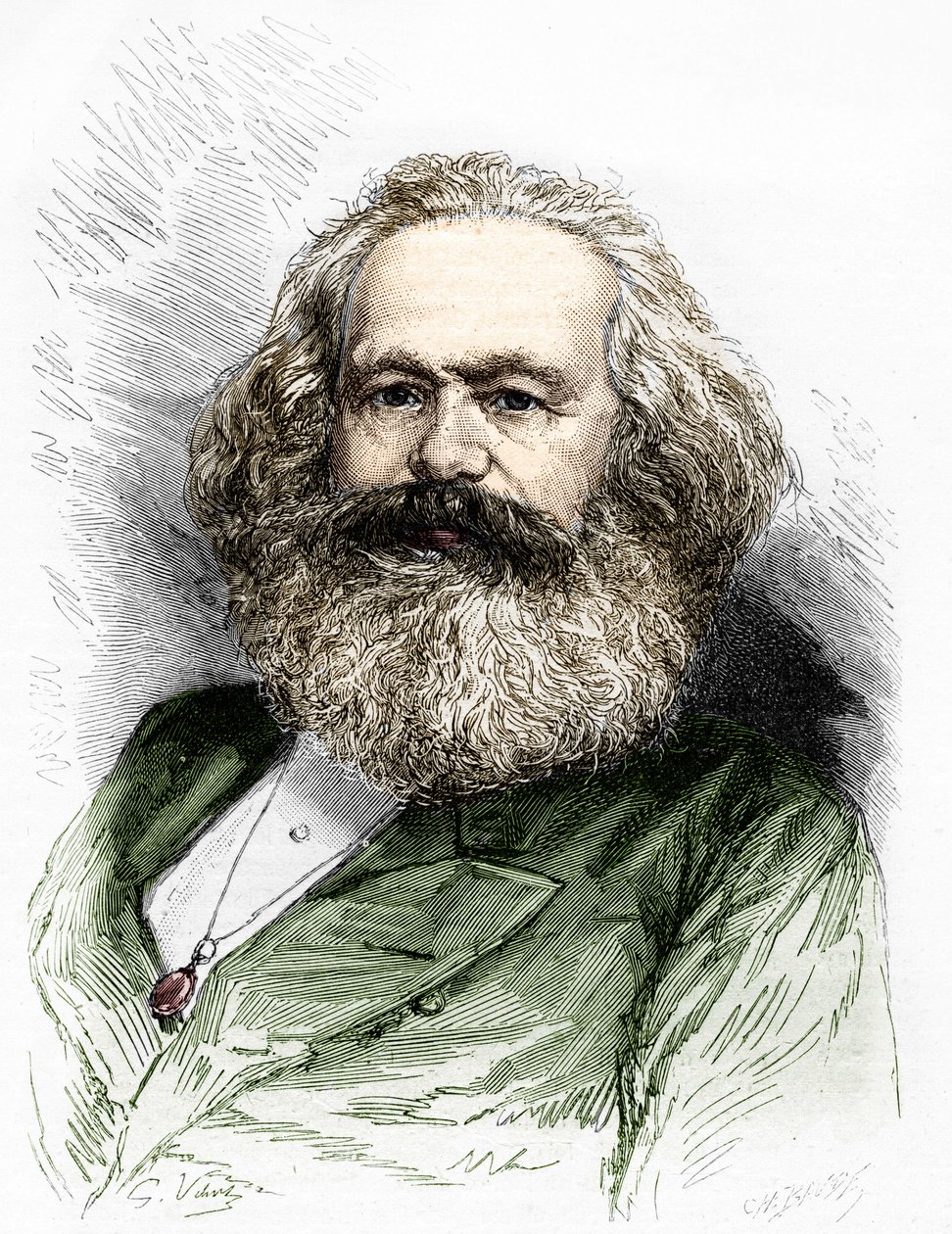 Portrait de Karl Marx (1818-1883), théoricien du socialisme et révolutionnaire allemand - Unknown artist