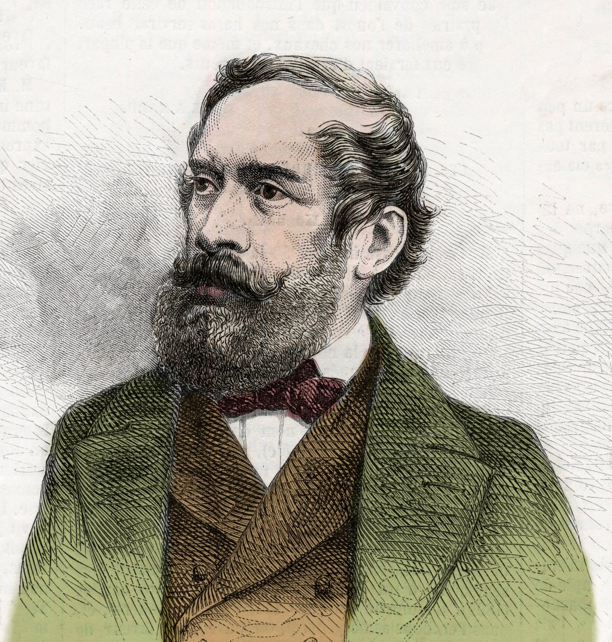 Portrait de Lajos Kossuth, homme politique hongrois - Gravure dans « Le Monde Illustré » - Unknown artist