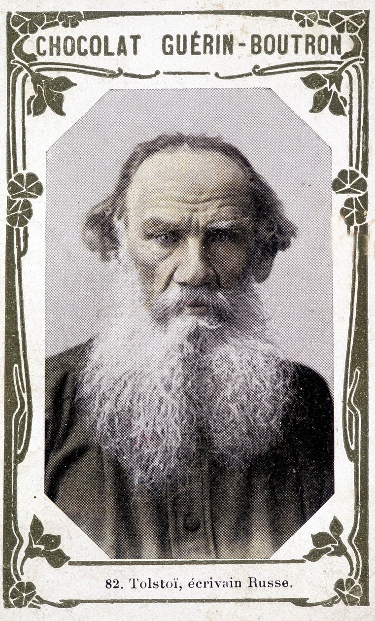 Portrait de Lev Nikolaïevitch, comte Tolstoï (Léon Tolstoï), écrivain russe (1828-1910). Vignette des chocolats Guérin-Boutron - Unknown artist