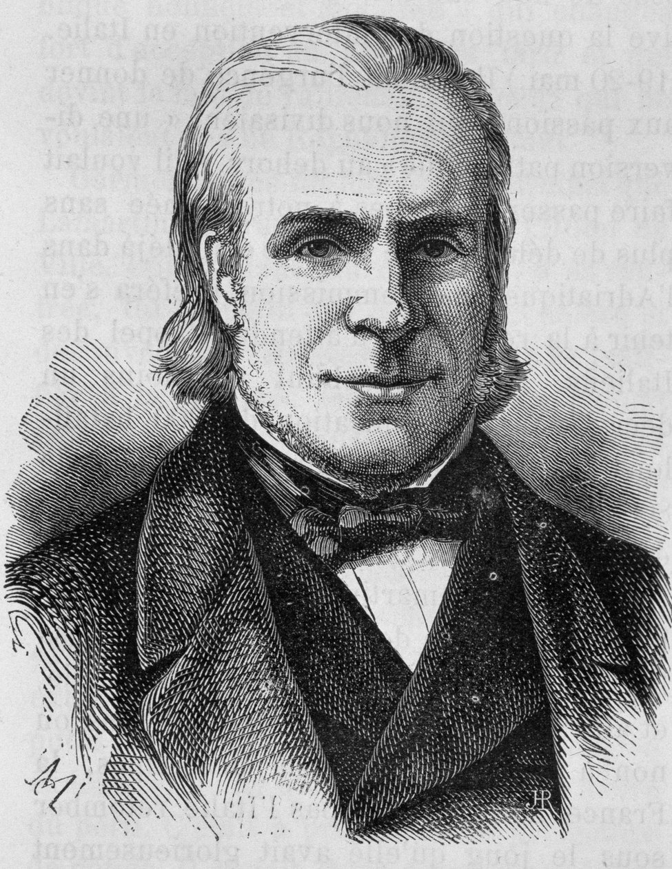 Portrait de Louis Antoine Garnier-Pagès (1803-1878). Gravure de la fin du 19ème siècle dans « Histoire de France » de H. Martin - Unknown artist