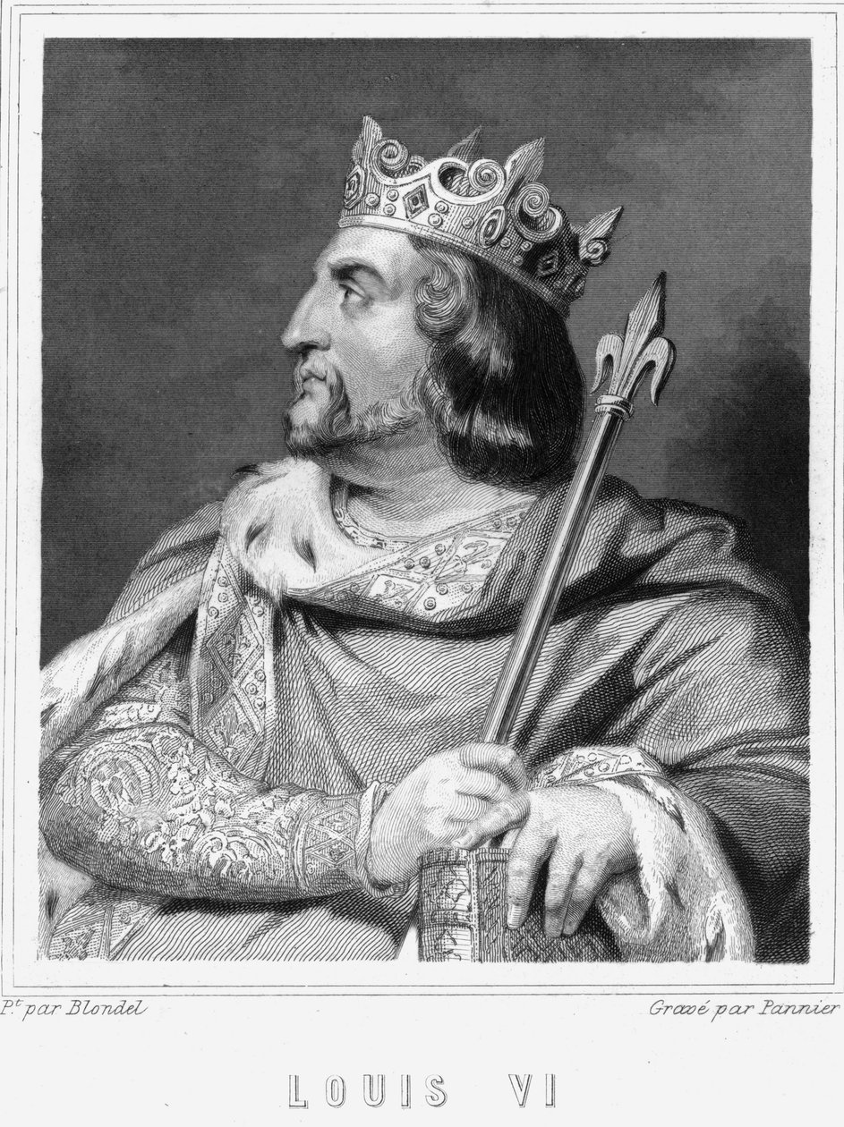 Portrait de Louis VI le Gros (1081-1137), Roi de France - dans "Histoire des Français" de Lavallée, gravure, sd - Unknown artist