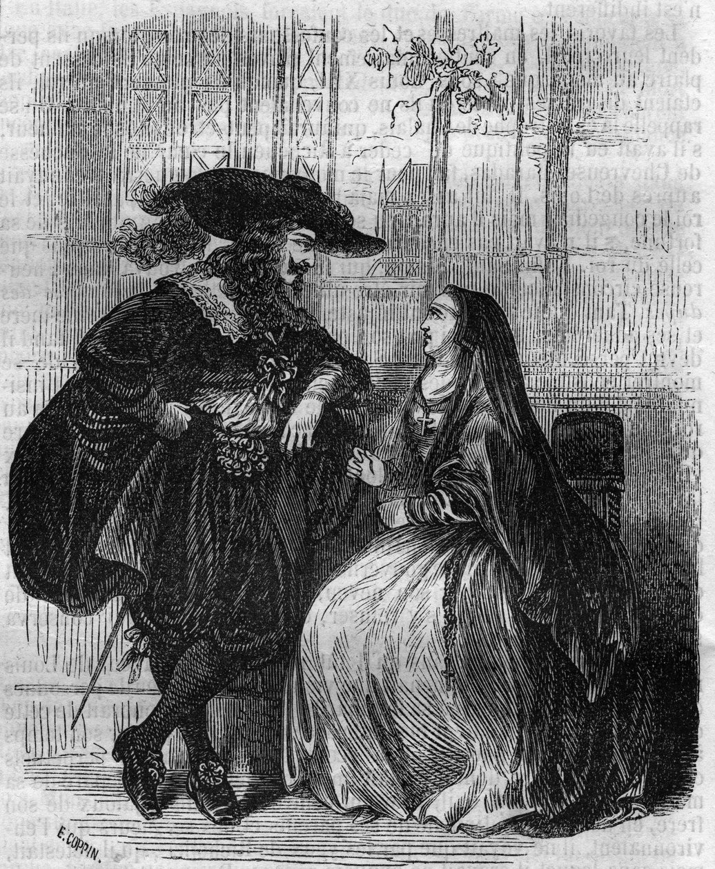 Portrait de Louis XIII (1601-1643) Roi de France et Mademoiselle de Lafayette - Gravure du XIXe siècle - Unknown artist