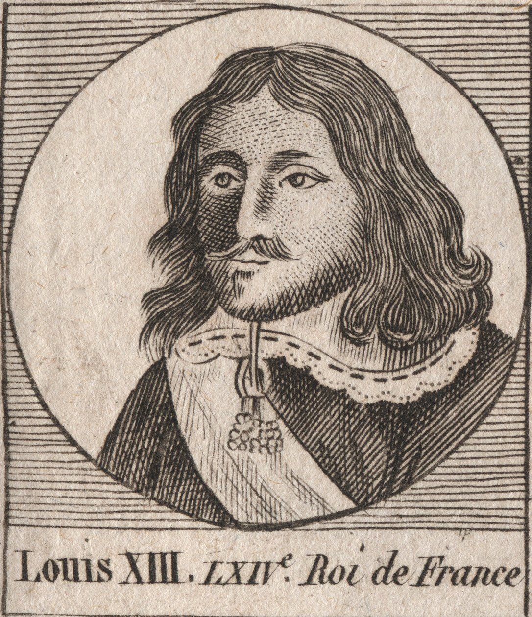 Portrait de Louis XIII le Juste (1601-1643) Roi de France - gravure de « Instruction sur l