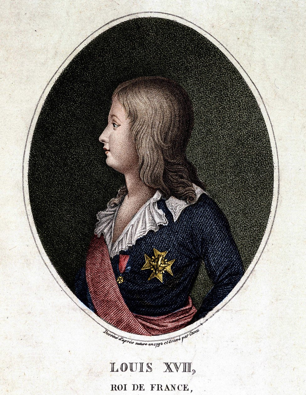 Portrait de Louis XVII, dauphin de France - gravure du 19e siècle - Unknown artist