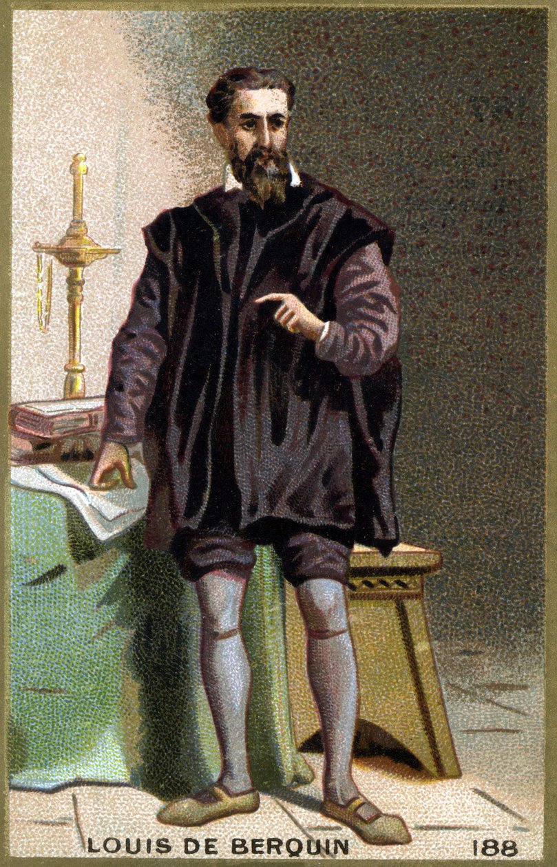 Portrait de Louis de Berquin (1485 - 1529), chevalier et humaniste. Chromolithographie du XIXe siècle. - Unknown artist