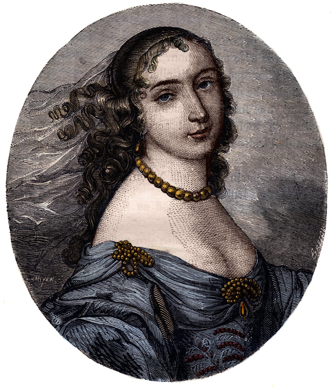 Portrait de Marguerite Hessein, Madame de la Sablière (1636-1693) Salonnière française. Gravure du XIXe siècle - Unknown artist