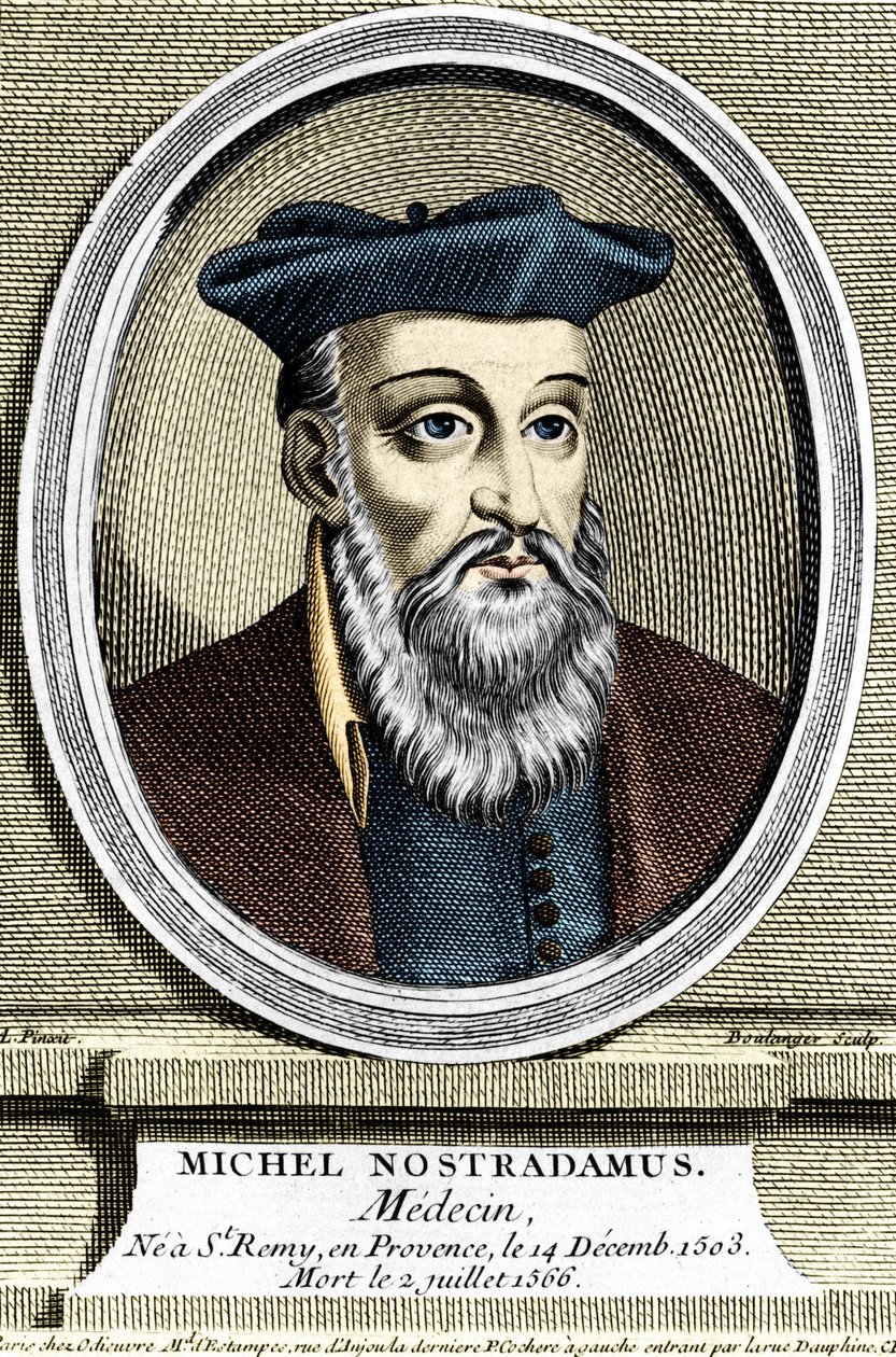Portrait de Michel Nostradamus, médecin et astrologue, né à Saint-Rémy-de-Provence le 14/12/1503 et mort le 02/07/1566 - Unknown artist