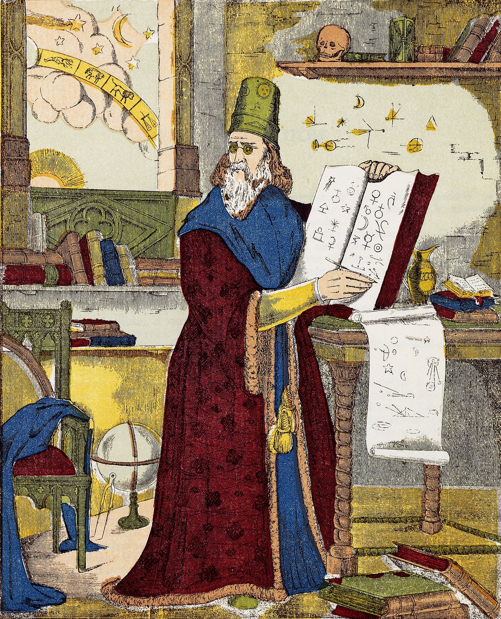 Portrait de Michel de Notre Dame (Nostradamus) astrologue français - Gravure - Unknown artist