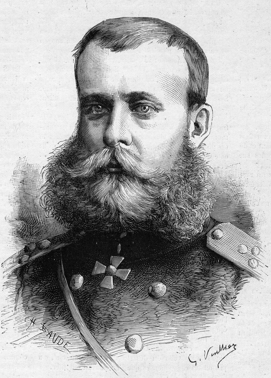Portrait de Mikhaïl Dmitrievitch Skobeleff, général russe. Gravure dans « Le Monde Illustré » n°1301 du 4 mars - Unknown artist