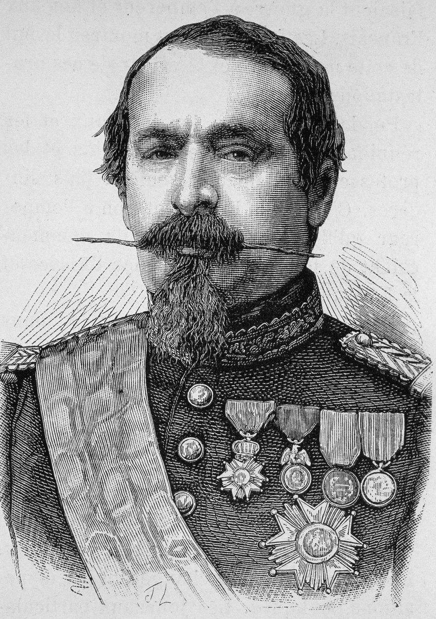 Portrait de Napoléon III (1808 - 1873). Gravure de la fin du XIXe siècle dans "Histoire de France" par H. Martin - Unknown artist