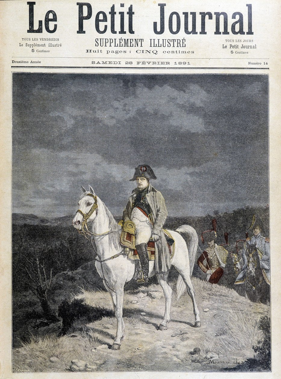 Portrait de Napoléon à cheval en 1814 - Unknown artist