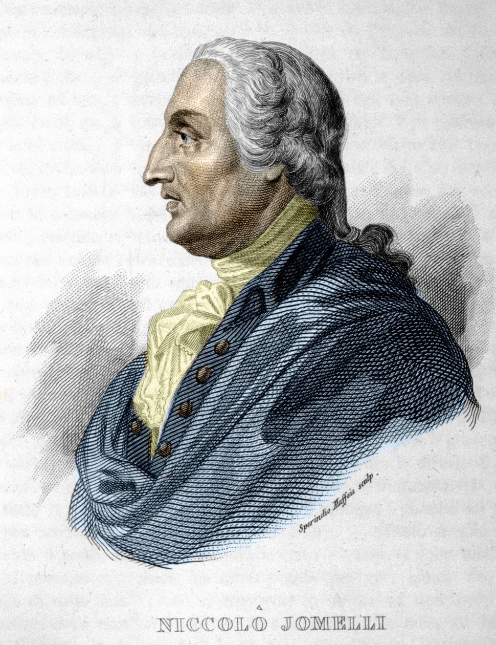 Portrait de Niccolo JOMDELLI compositeur italien 10 septembre 1714 (Aversa) - 25 août 1774 (Naples) gravure 19ème siècle - Unknown artist