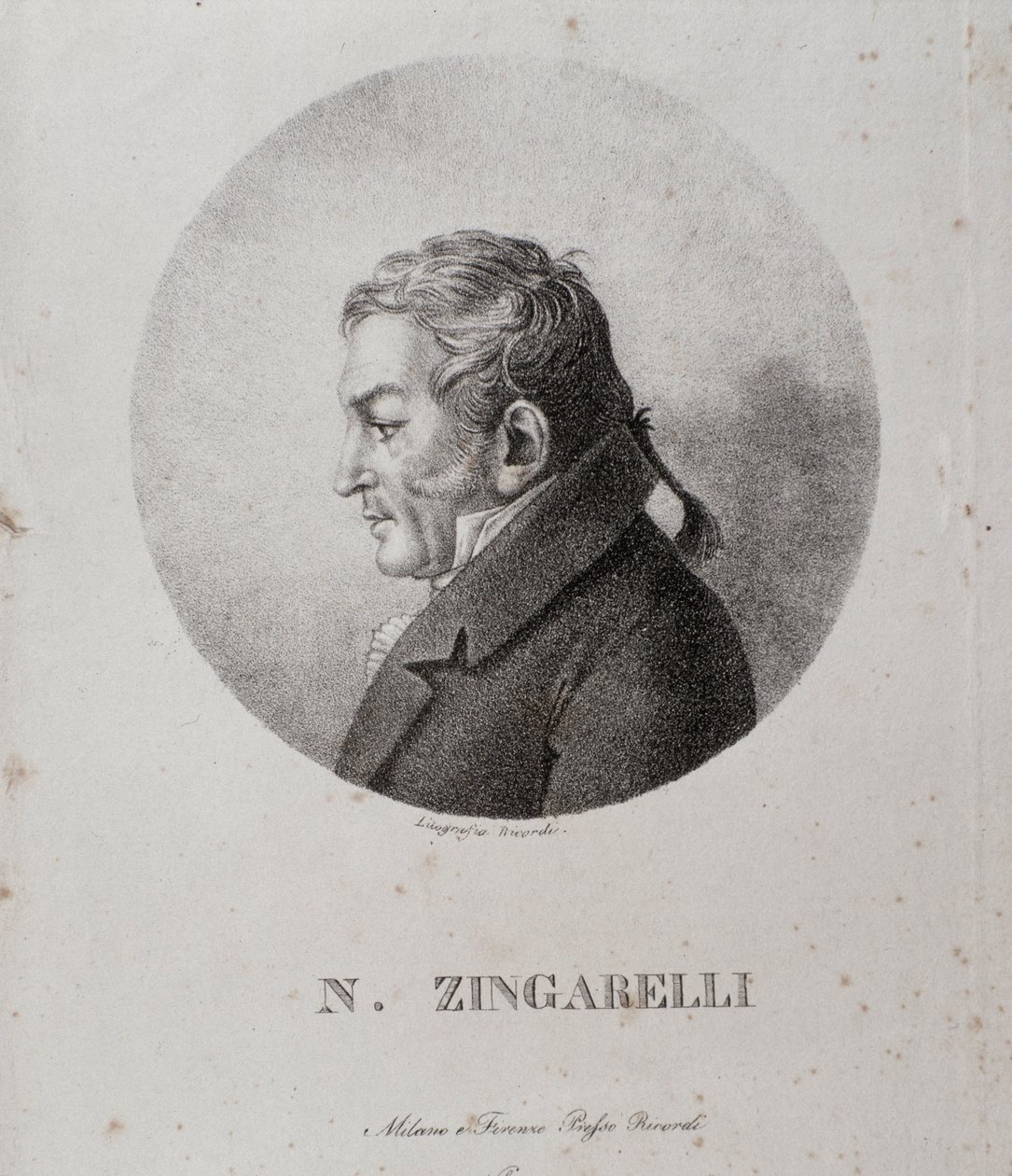 Portrait de Nicola Antonio Zingarelli (gravure) - Unknown artist