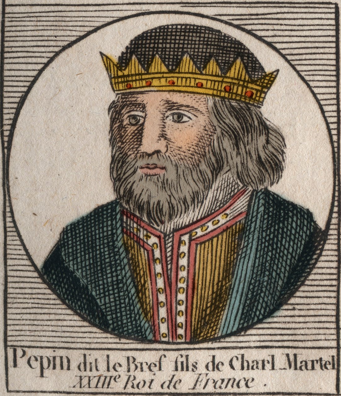 Portrait de Pépin III dit Pépin le Bref (714-768) roi de France - Pépin III (714-768) (Pépin le Bref) Roi des Francs - gravure dans « Instruction sur l