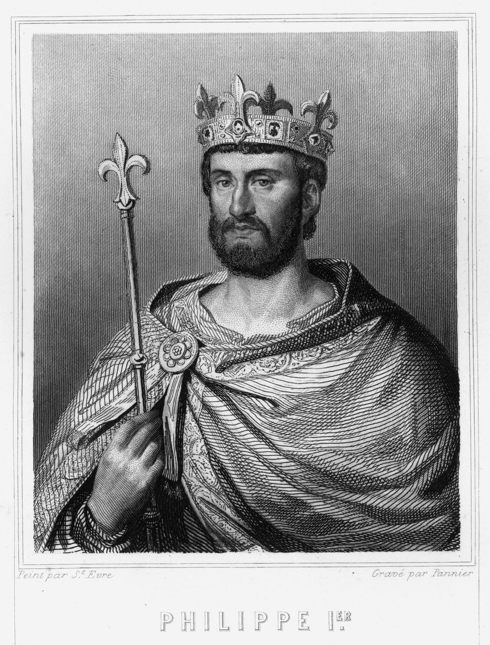 Portrait de Philippe Ier (1060-1108), roi de France - dans « Histoire des Français » de Lavallée, gravure, sd - Unknown artist