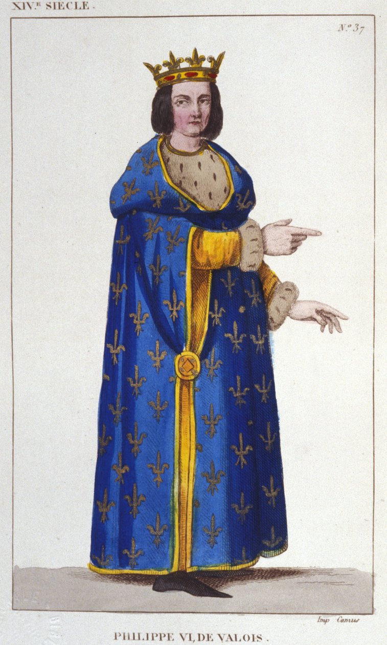 Portrait de Philippe VI de Valois (1293-1350) roi de France. Gravure de 1830 - Unknown artist
