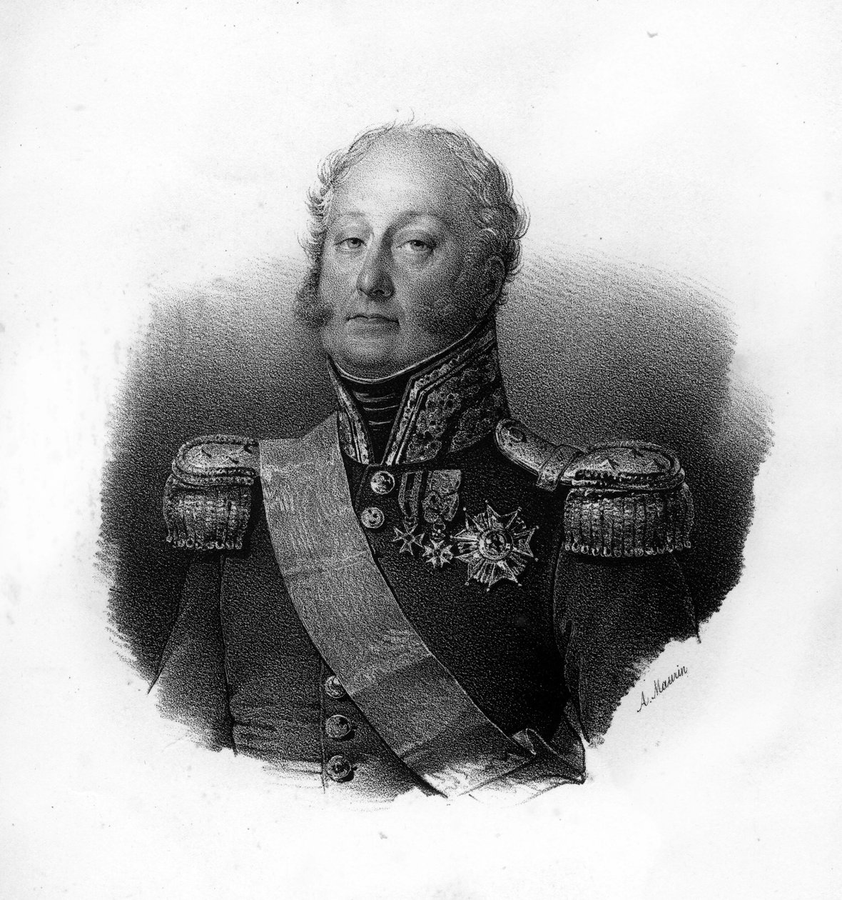 Portrait de Pierre Claude, Comte Pajot, dit Pajol (1772-1844), général français, gravure du 19e siècle - Unknown artist