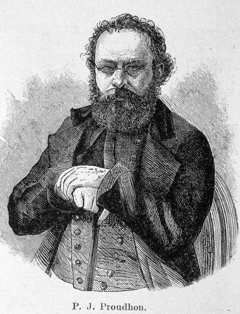 Portrait de Pierre Joseph Proudhon (1809 - 1865), socialiste français - Unknown artist