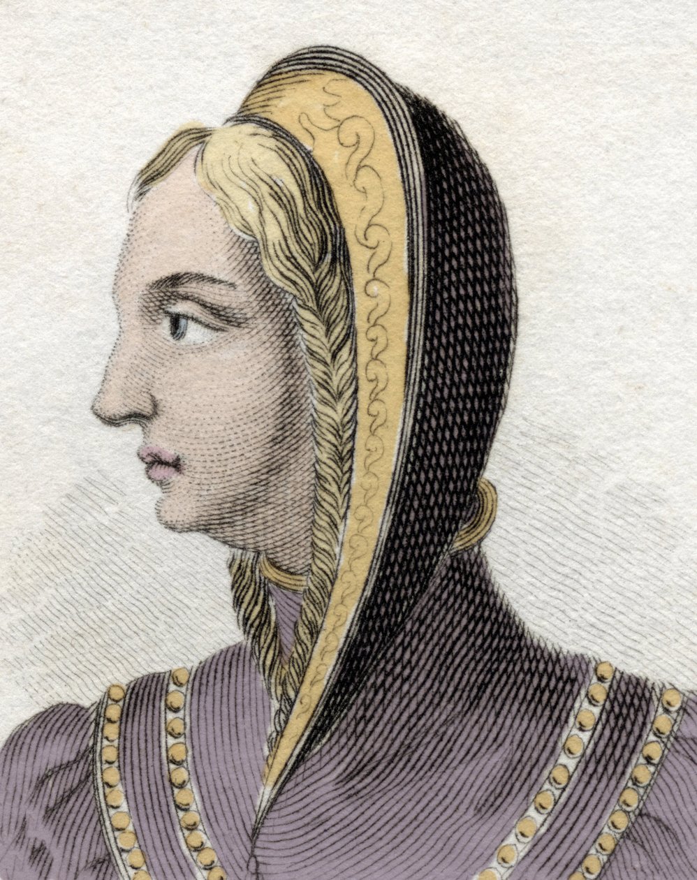 Portrait de la reine Isabelle de Castille (Isabelle 1ère la Catholique) (1451-1504). Gravure du 19ème siècle. - Unknown artist