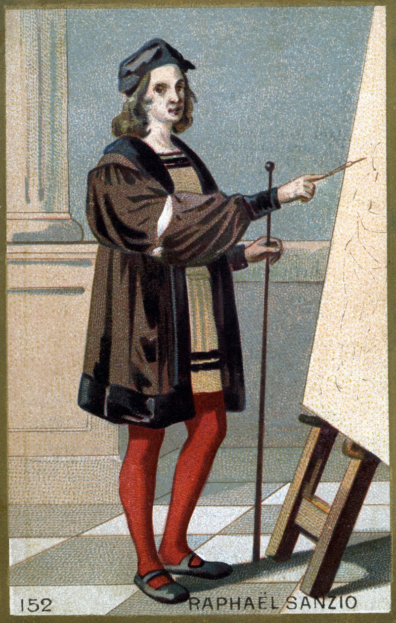 Portrait de Raphaël (Raffaello Sanzio 1483 - 1520). Chromolithographie de la fin du XIXe siècle. - Unknown artist
