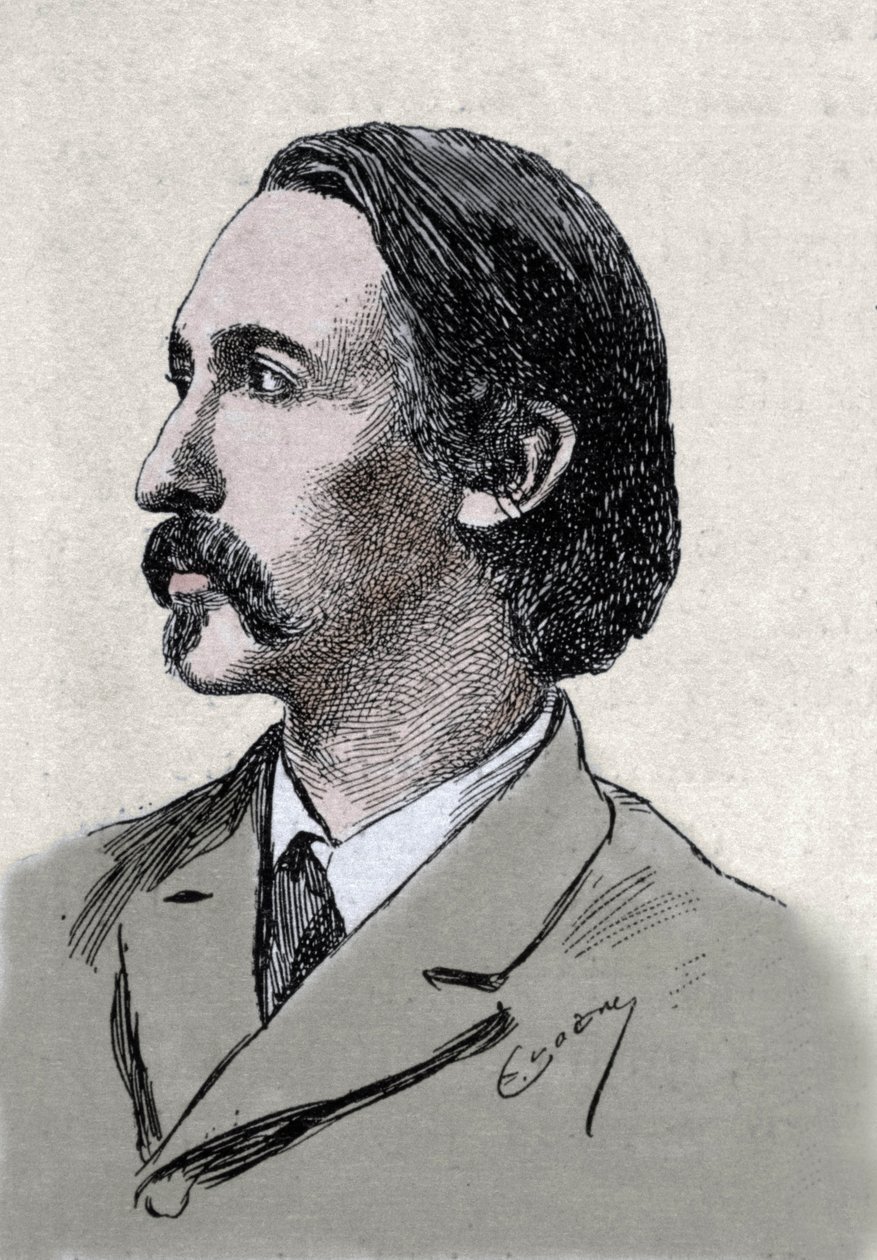 Portrait de Robert Louis Stevenson (1850-1894), écrivain britannique - Unknown artist