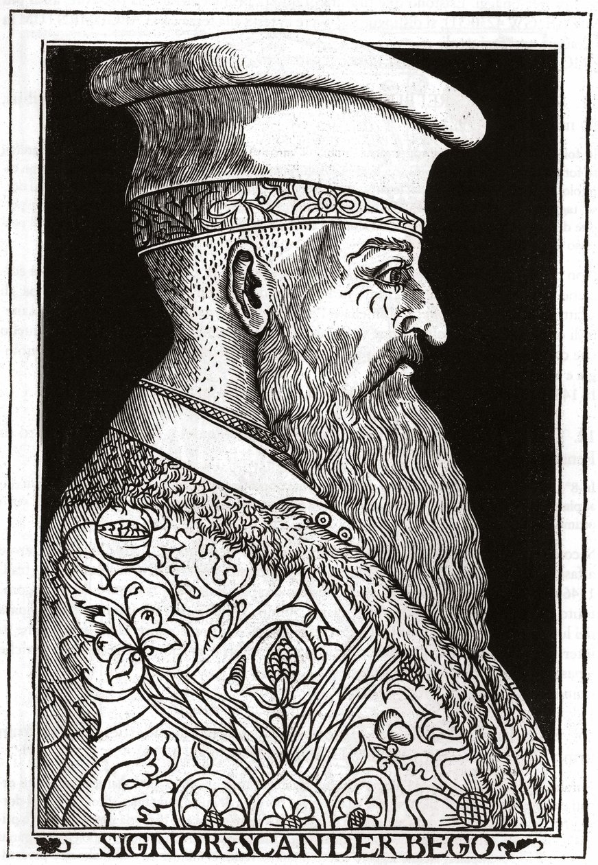 Portrait de Skanderbeg (ou Scanderbeg) (1403 - 1468), guerrier albanais - Unknown artist