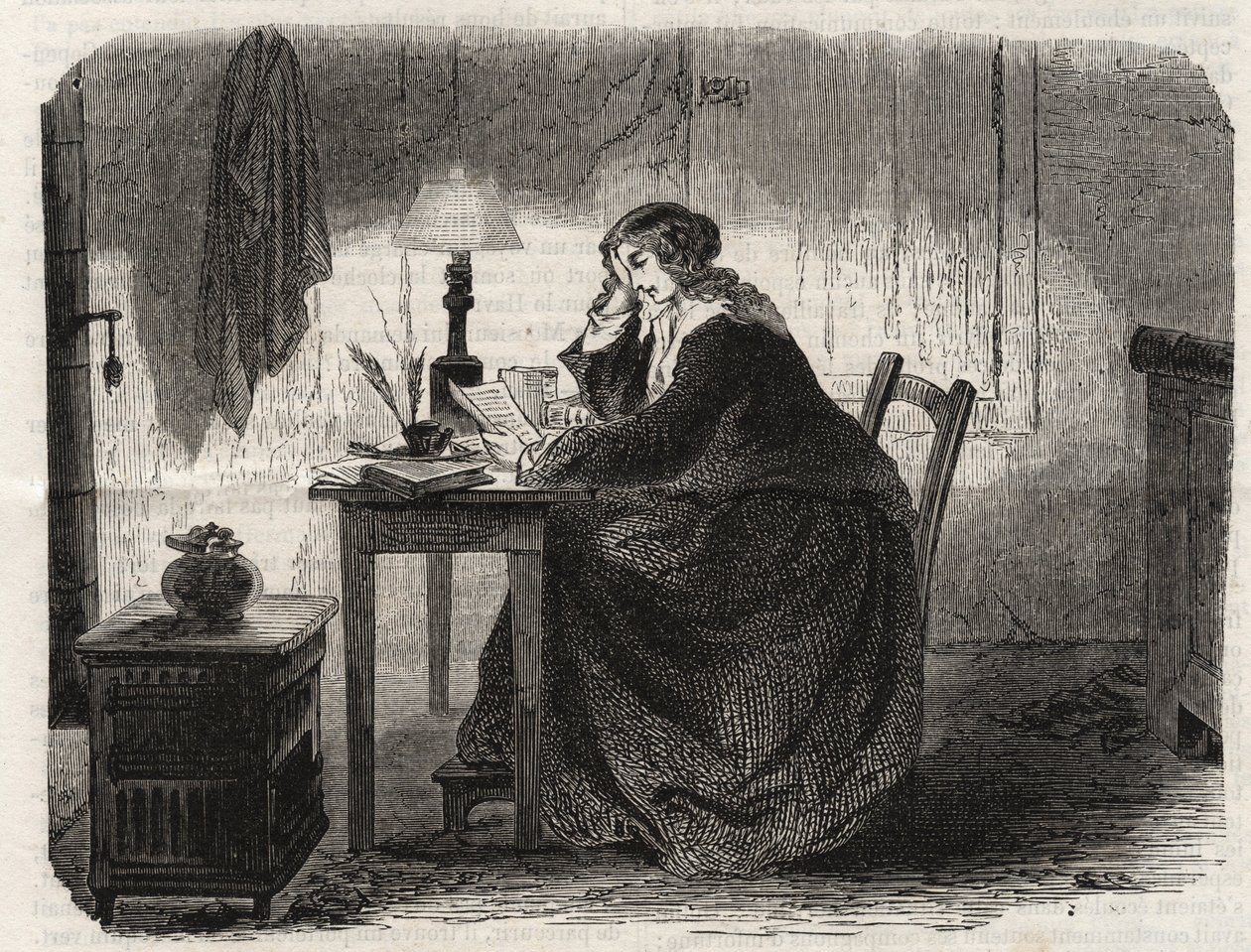 Portrait de Sophie Germain (1776-1831) mathématicienne française - gravure 1860 - Unknown artist