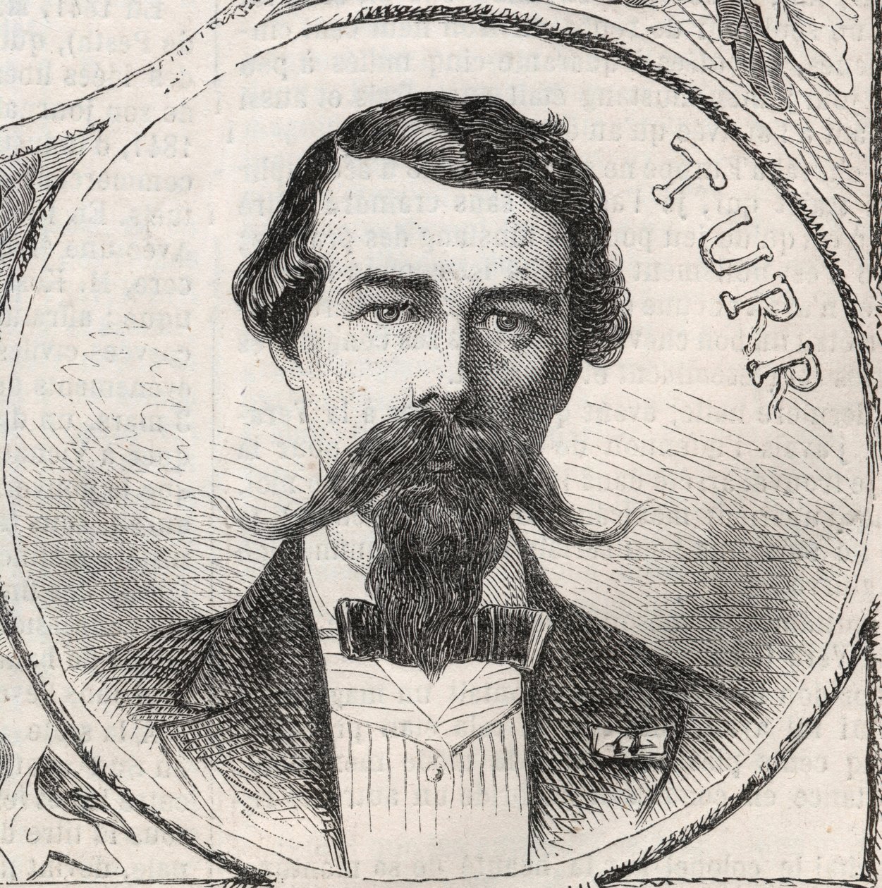 Portrait de Stefan Istvan Türr (1824-1908), général hongrois - Gravure dans « Le Monde Illustré » - Unknown artist