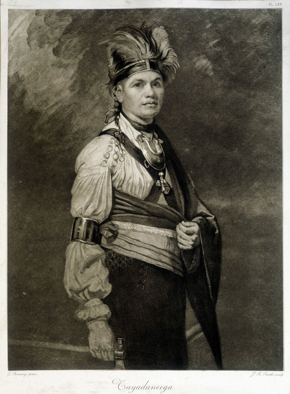 Portrait de Tayadaneega (ou Thayendanega), chef de la tribu Mohawk (groupe indien d