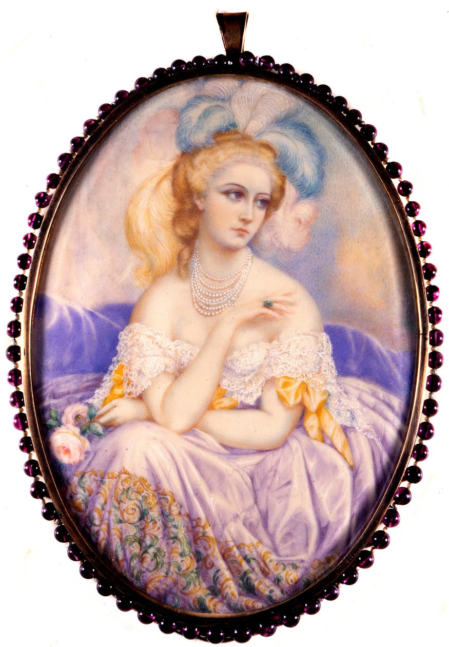 Portrait de la comtesse de Castiglione (1837-1899) (Virginia Elisabetta Luisa Carlotta Antonietta Teresa Maria Oldoini). Miniature sur ivoire - Unknown artist