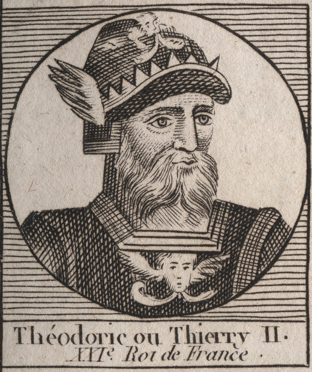 Portrait de Thierry II (587-613) Roi des Francs d