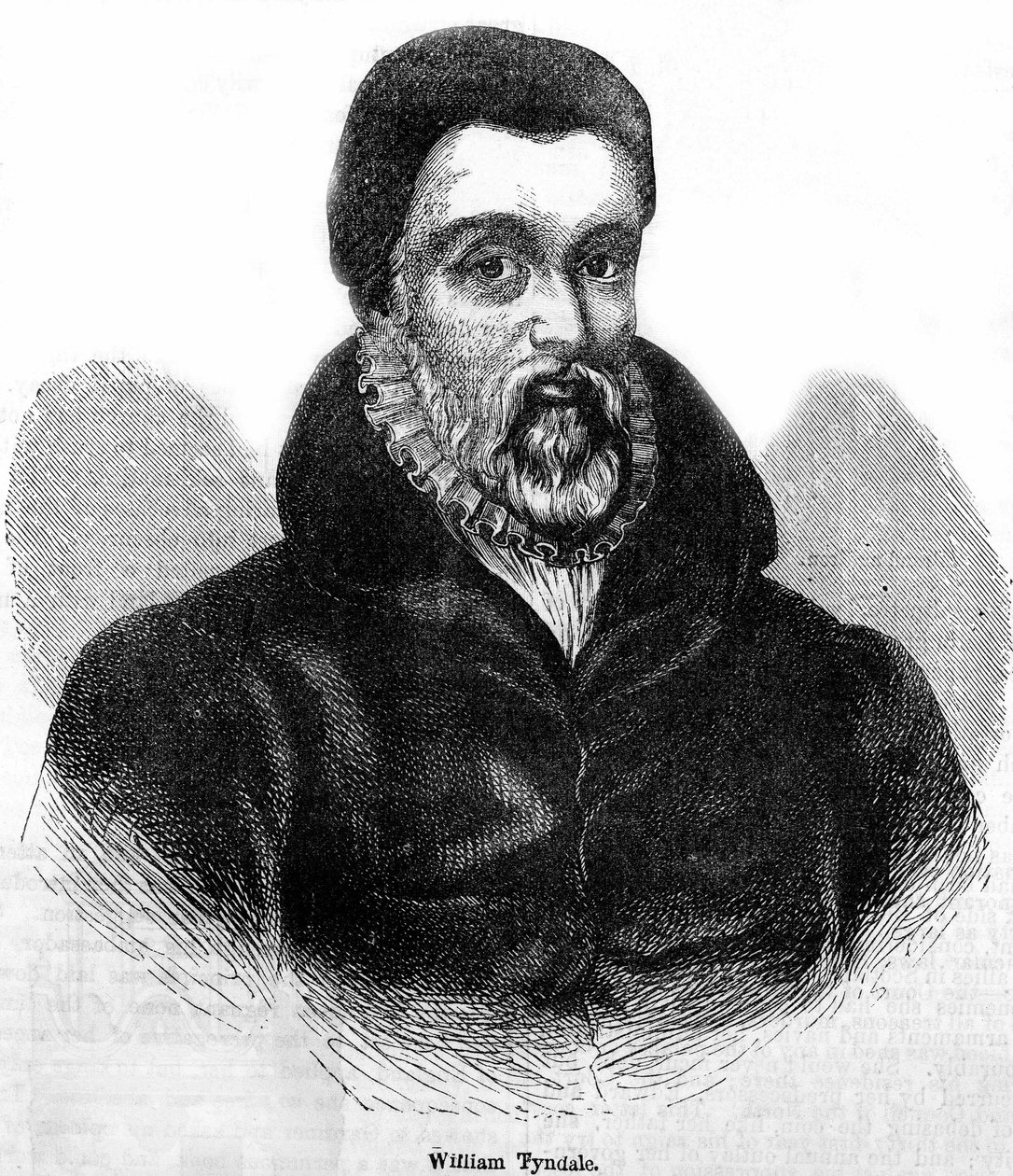Portrait de William Tyndale (Tindale) (1494-1536), théologien et traducteur gallois. Gravure du 19e siècle - Unknown artist