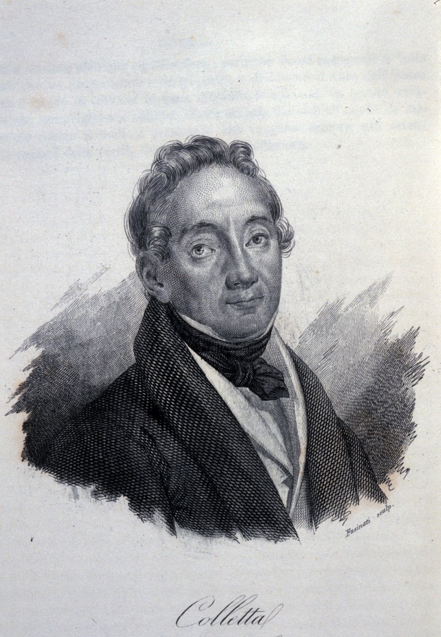 Portrait du patriote et historien italien Pietro Colletta (1775-1831). Gravure du XIXe siècle - Unknown artist
