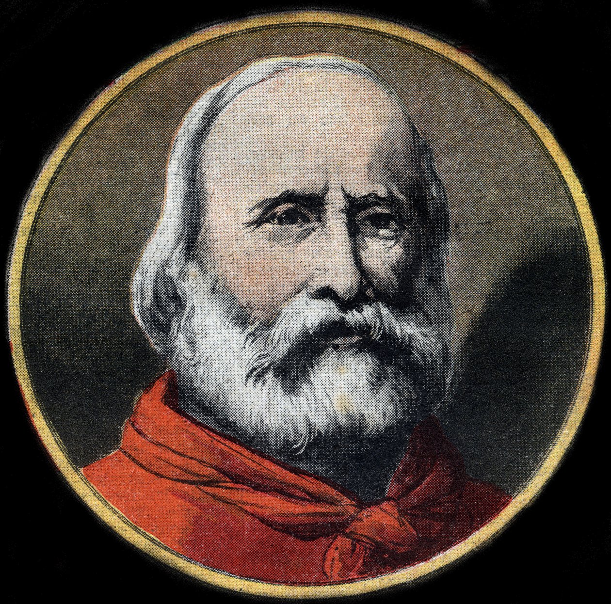Portrait du militaire et homme politique italien Giuseppe Garibaldi. Collection privée - Unknown artist