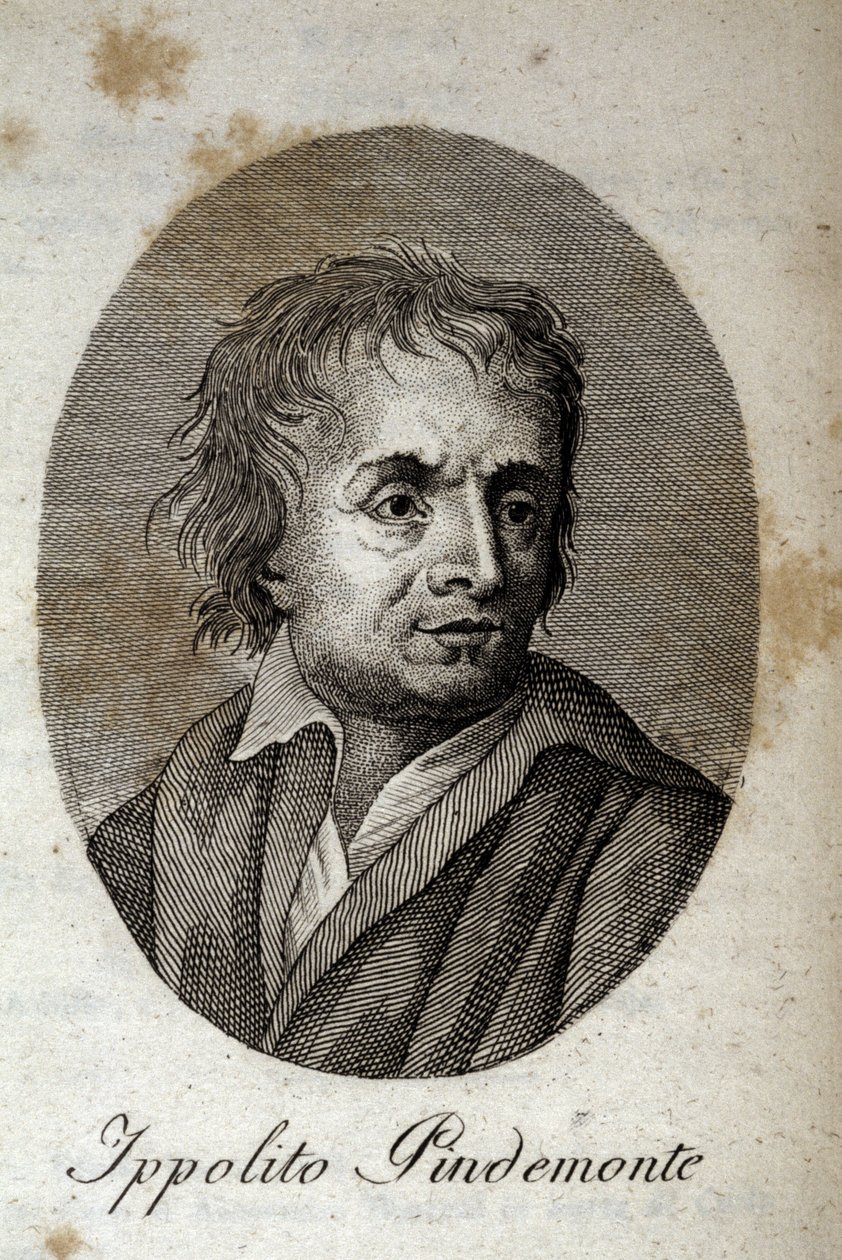 Portrait du poète italien Ippolito Pindemonte (1753-1828), ami du poète et dramaturge italien Ugo Foscolo (1778-1827). Gravure du XIXe siècle - Unknown artist