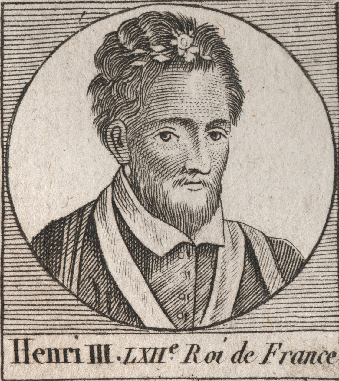 Portrait du roi de France Henri III (1551-1589) - gravure de « Instruction sur l