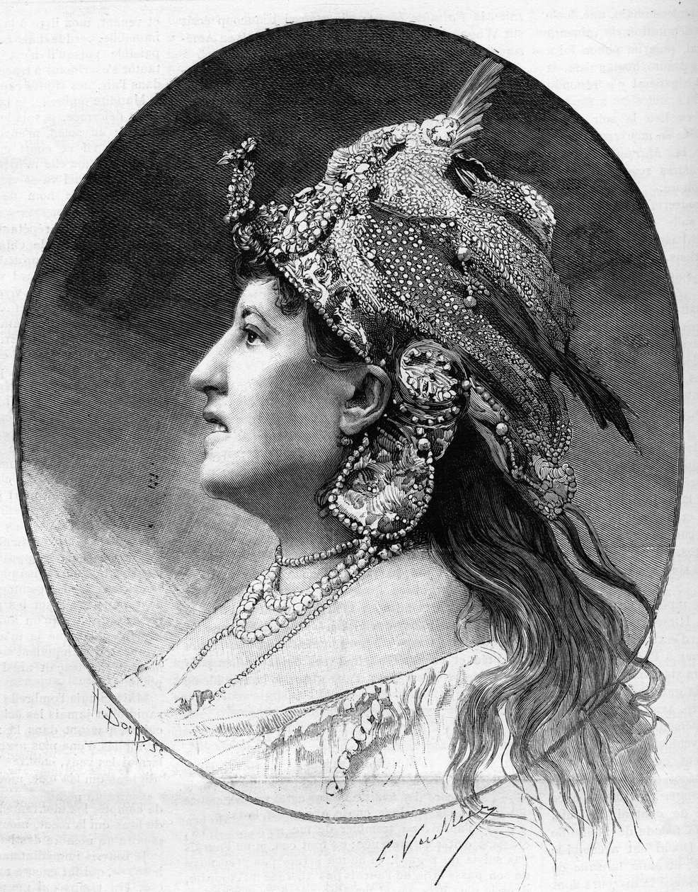 Portrait de la femme de lettres Judith Gautier (1845-1917) en 1888. - Unknown artist