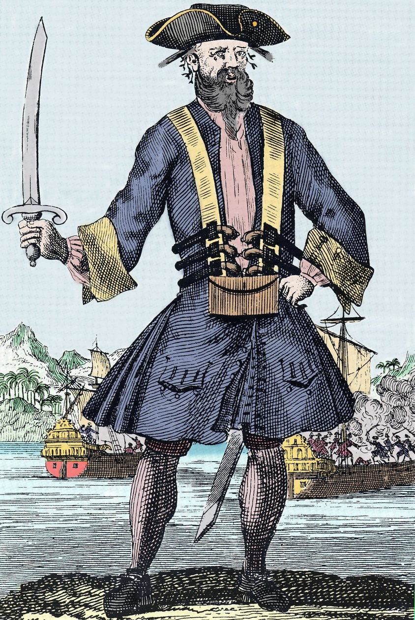 Portrait du pirate Edward Teach dit Barbenoire (Barbe Noire ou Blackbeard) - Unknown artist