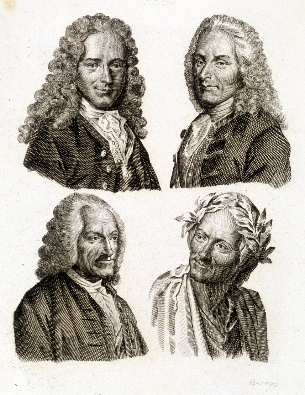 Portraits de Voltaire à différents âges - gravure - Unknown artist