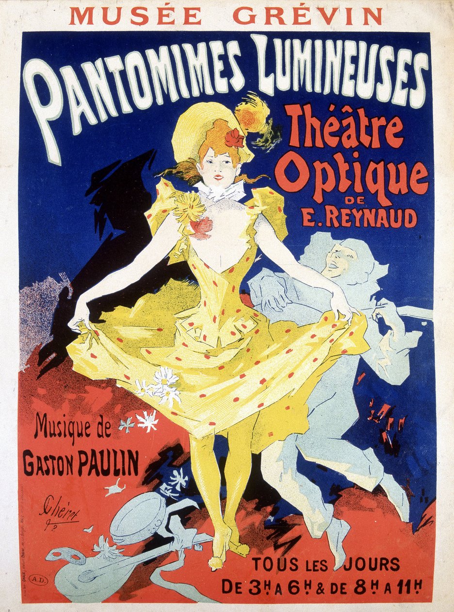 Affiche pour le spectacle quotidien « Pantomimes Lumineuses » Théâtre Optique de Reynaud - Unknown artist